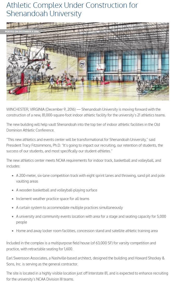 Shenandoah University - Athletics and Event Center
